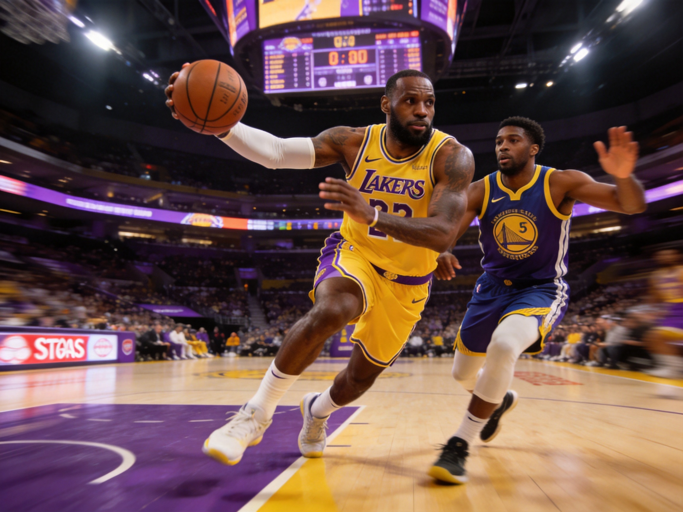 NBA湖人vs勇士比赛精彩瞬间